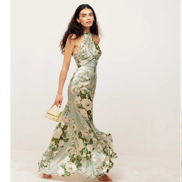Reformation Dresses & Skirts - Reformation Veria Silk Dress in Tarragon Size 0